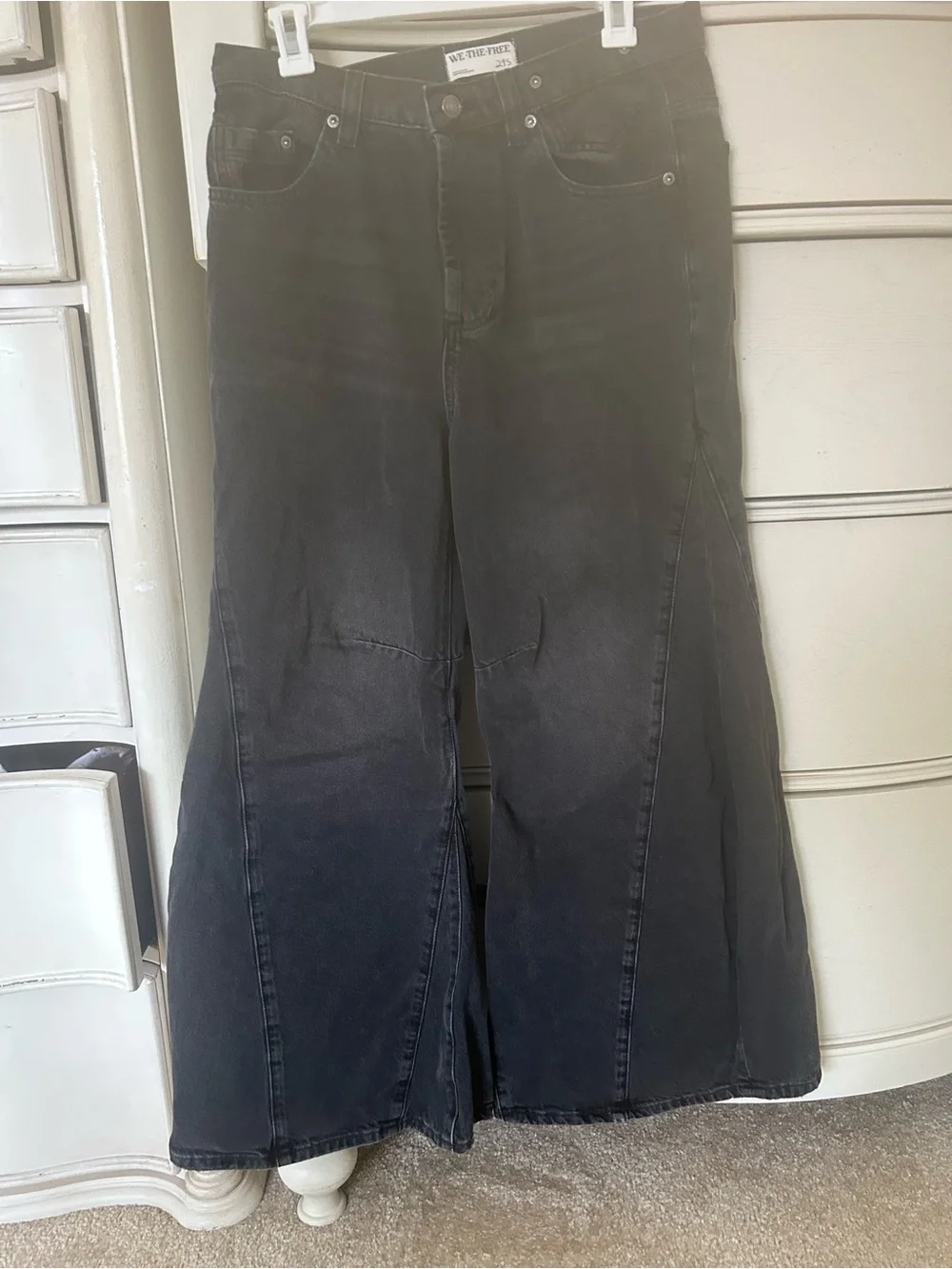 Free People Black Wide-Leg High-Rise Jeans - Picture 5 of 6